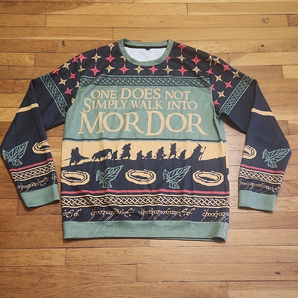 Lord Of The Rings Large Sweater Green/Black/Gold